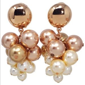Oscar de la Renta pearl on vine clip on earrings
